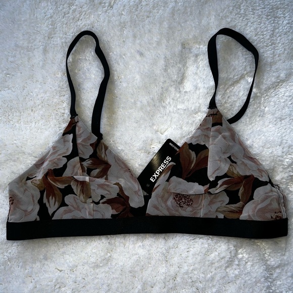 Express mesh triangle adjustable floral extra small bralette - Picture 9 of 9